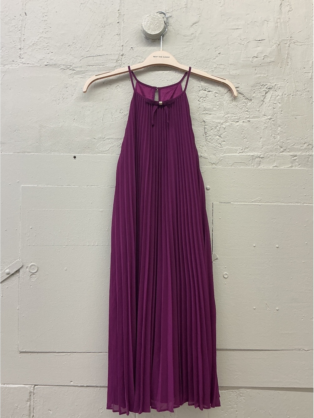 Ted Baker Emelay Bow Detail Pleated Purple halter Dress